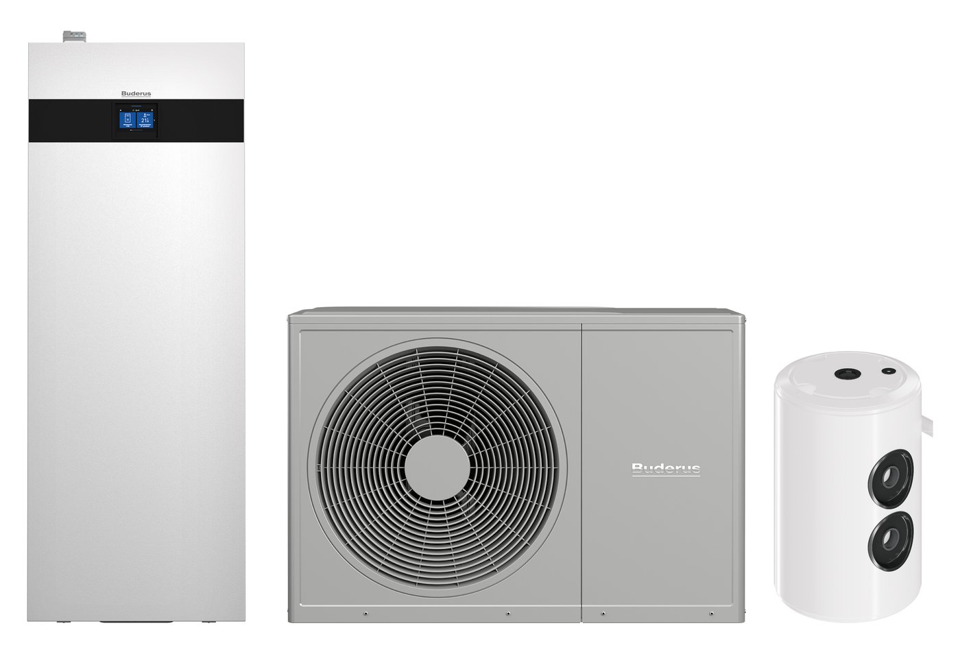 Buderus Logatherm WLW166i MBB AR – Innenmodul T180, Außeneinheit und Speicher